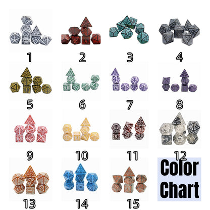 Acrylic Dice ‌Antique Openwork Colorful Polyhedral  DnD D&D Dice Set