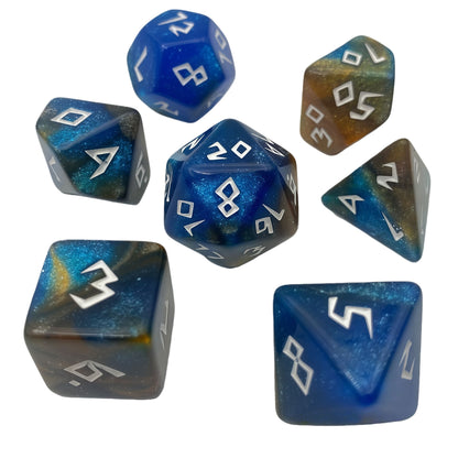 Acrylic Dice ‌Three-Color Iridescent Polyhedron DnD D&D Dice Set