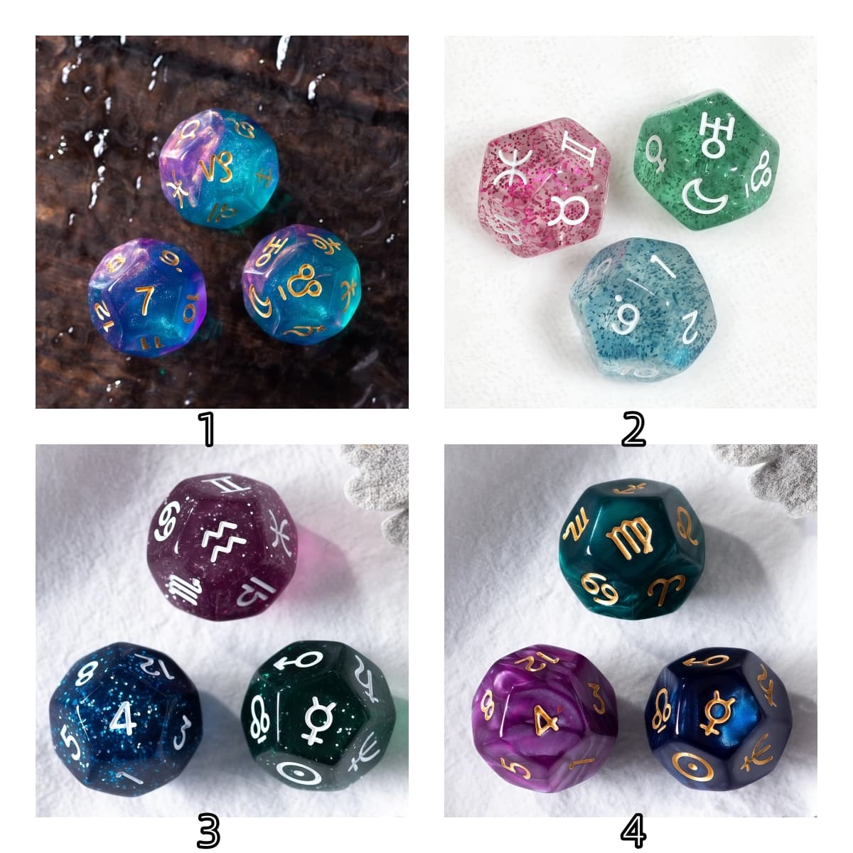 Acrylic Dice ‌Twelve-Sided Zodiac Twelve-Sided Zodiac