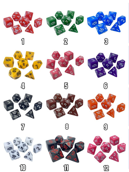 Acrylic Dice Solid-Color Polyhedral Dice Acrylic Dice Solid-Color Polyhedral Dice