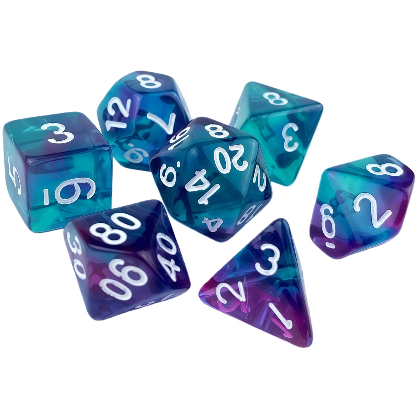 Ensemble de dés acryliques à double couleur pour jeux de rôle (D&amp;D)