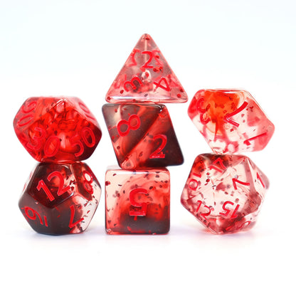 Acrylic Dice Wispy Duo-Tone Chameleon Polyhedral DnD D&D Dice Set