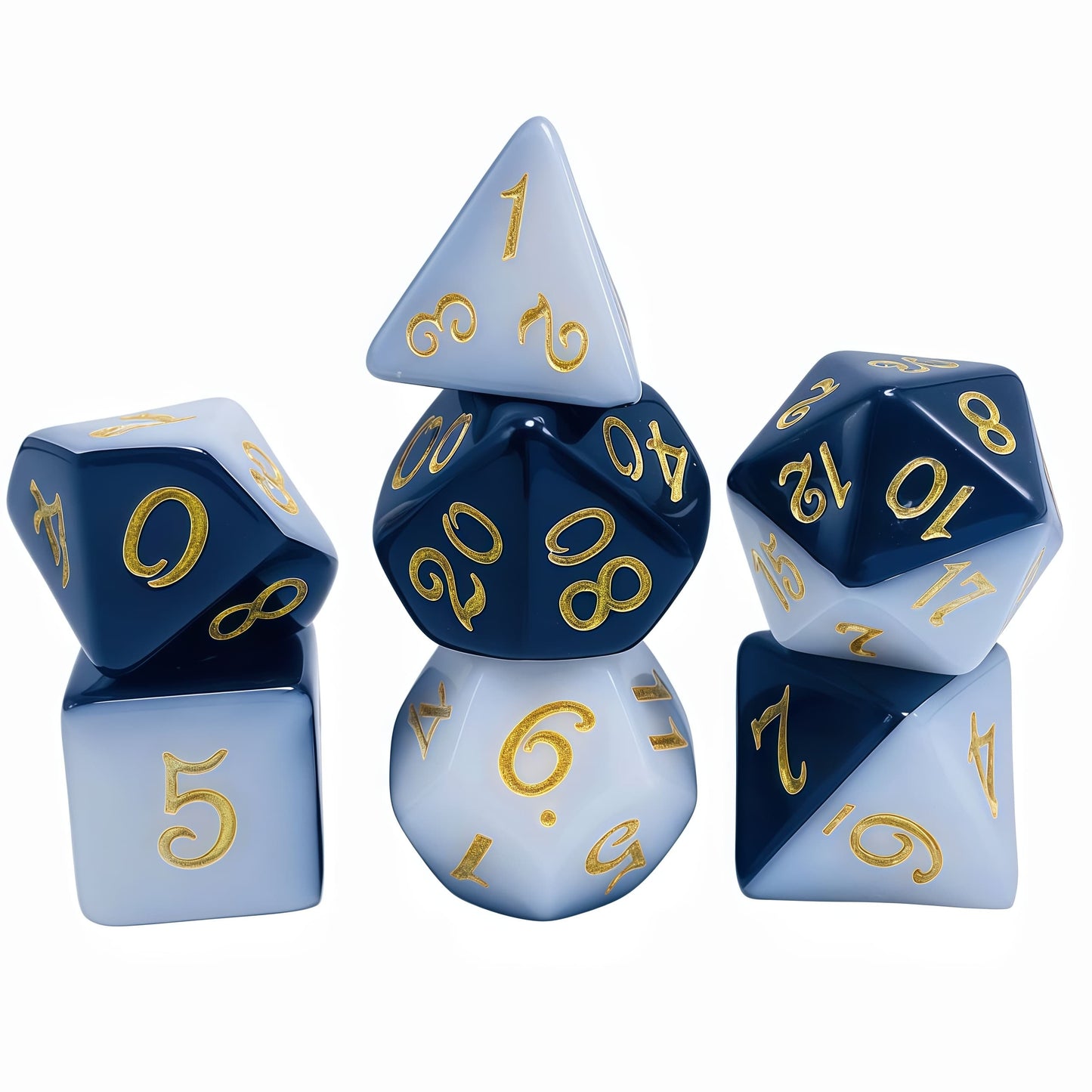 Acrylic Dice Duo-Tone Layered Polyhedral DnD D&D Dice Set