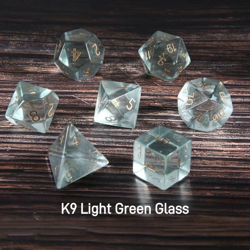 K9 Light Green Glass D&D Dice