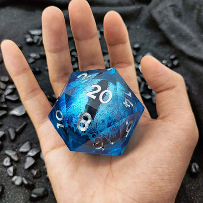Resin Dice 55mm Resin Drifting Sand Dragon's Eye Design d20 DnD D&D Dice Set