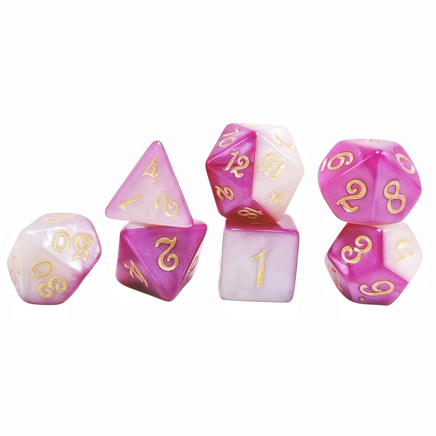 Acrylic Dice Duo-Tone Layered Polyhedral DnD D&D Dice Set