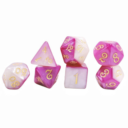 Acrylic Dice Duo-Tone Layered Polyhedral DnD D&D Dice Set
