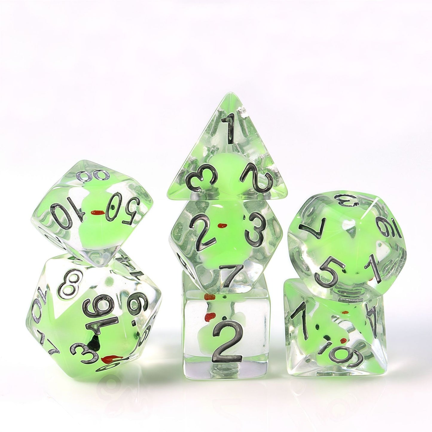 Resin Dice Cartoonish Two-Tone Yellow Duck Dice with DnD D&D Dice Set