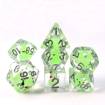 Resin Dice Cartoonish Two-Tone Yellow Duck Dice with DnD D&D Dice Set