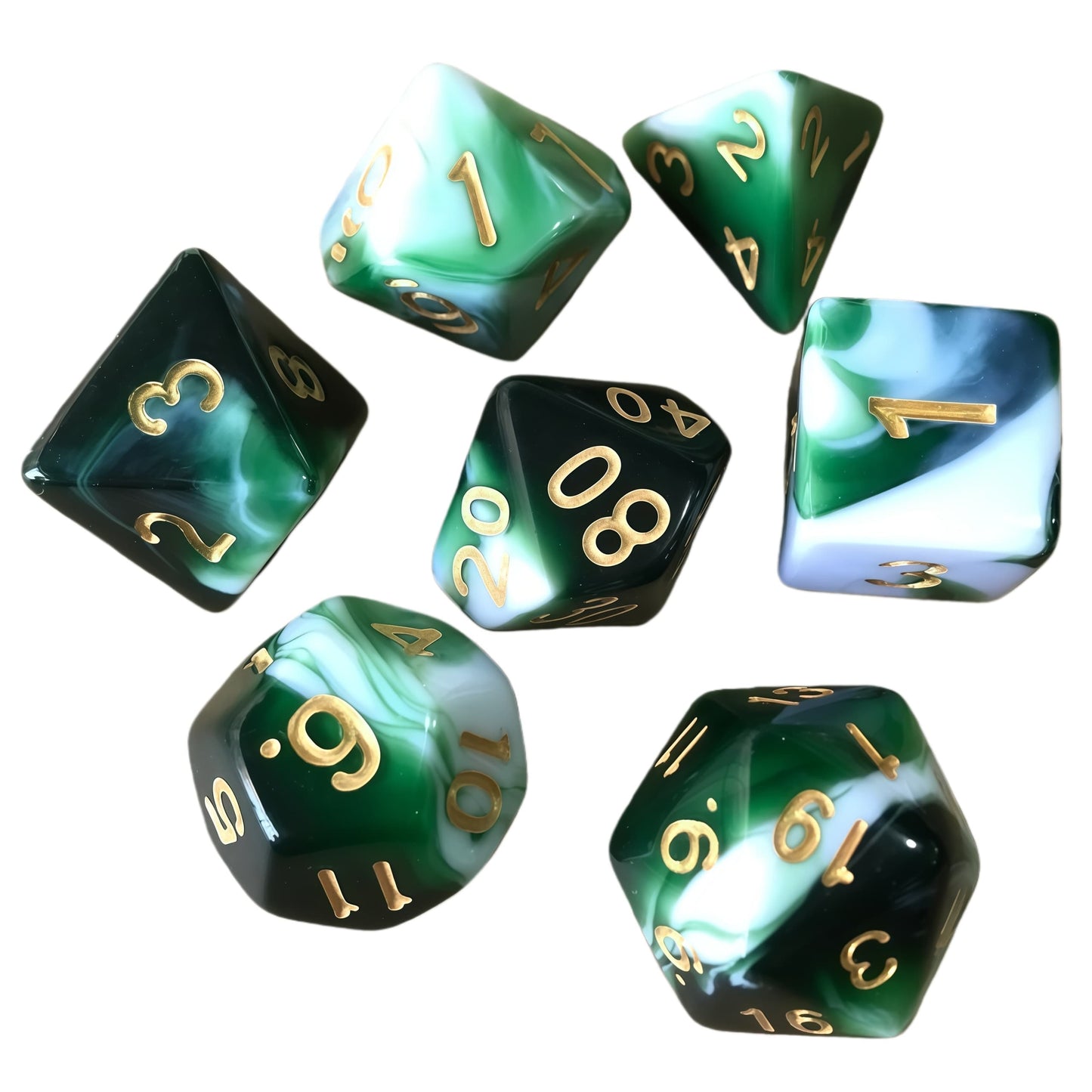 Acrylic Dice ‌New Duo-Tone Polyhedral DnD D&D Dice Set