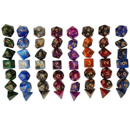 Acrylic Dice Galaxy Duo-Tone Polyhedral DnD D&D Dice Set