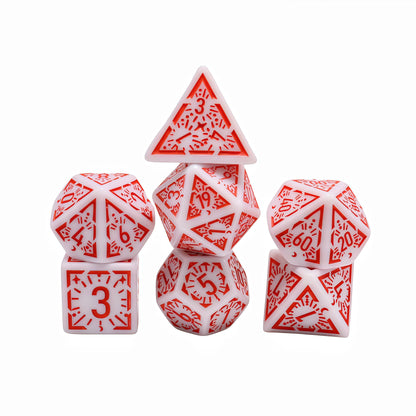 Acrylic Dice ‌Antique Openwork Colorful Polyhedral  DnD D&D Dice Set