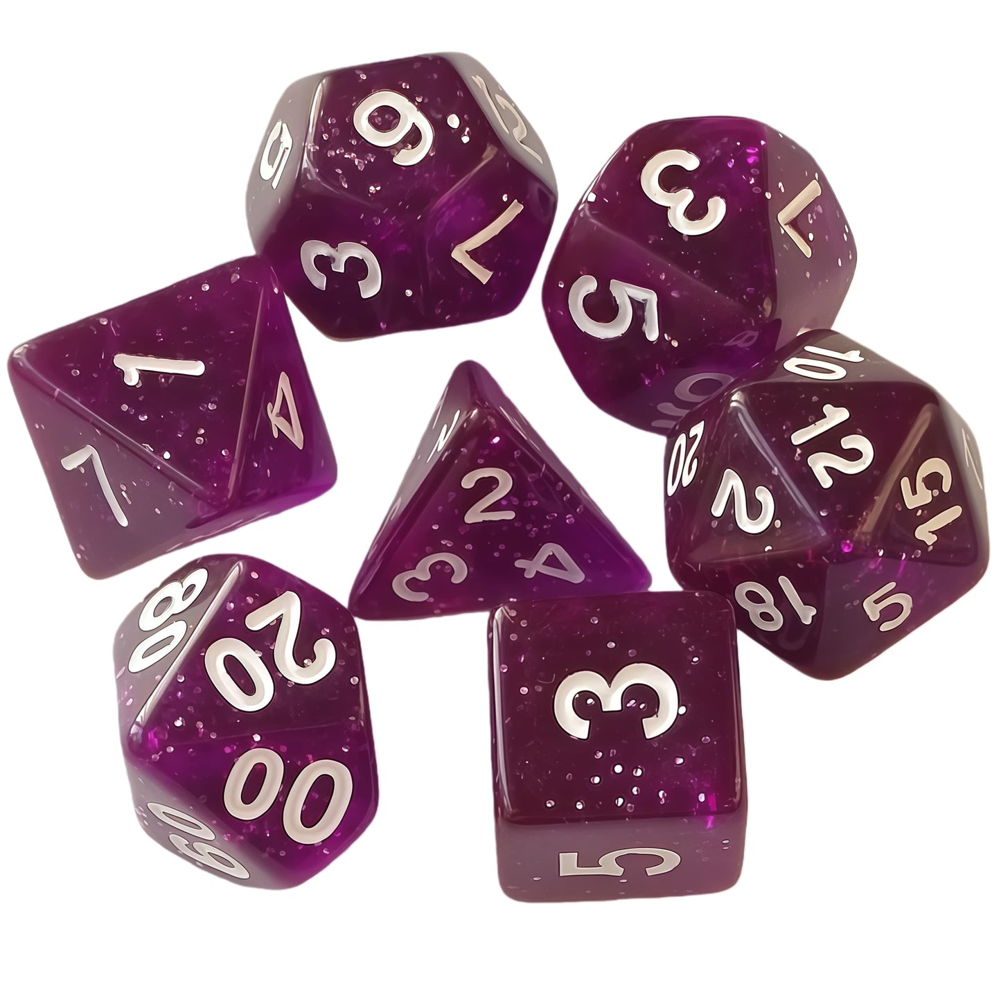 Acrylic Dice Verdant Camo Speckled Polyhedral DnD D&D Dice Set