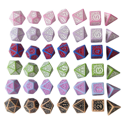 Acrylic Dice ‌Openwork Number Cutout Polyhedral DnD D&D Dice Set