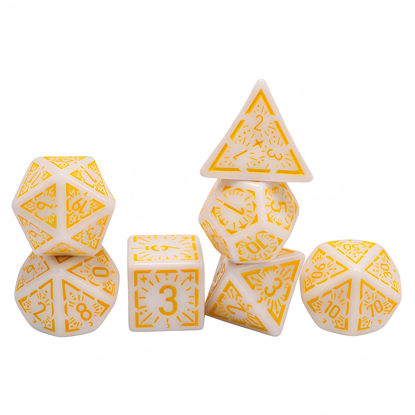 Acrylic Dice ‌Antique Openwork Colorful Polyhedral  DnD D&D Dice Set