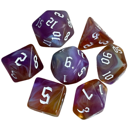 Acrylic Dice Quad-Tone Polyhedral DnD D&D Dice Set