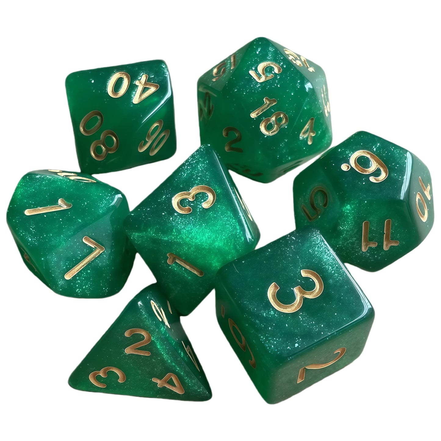 Acrylic Dice ‌Glitter Polyhedral DnD D&D Dice Set