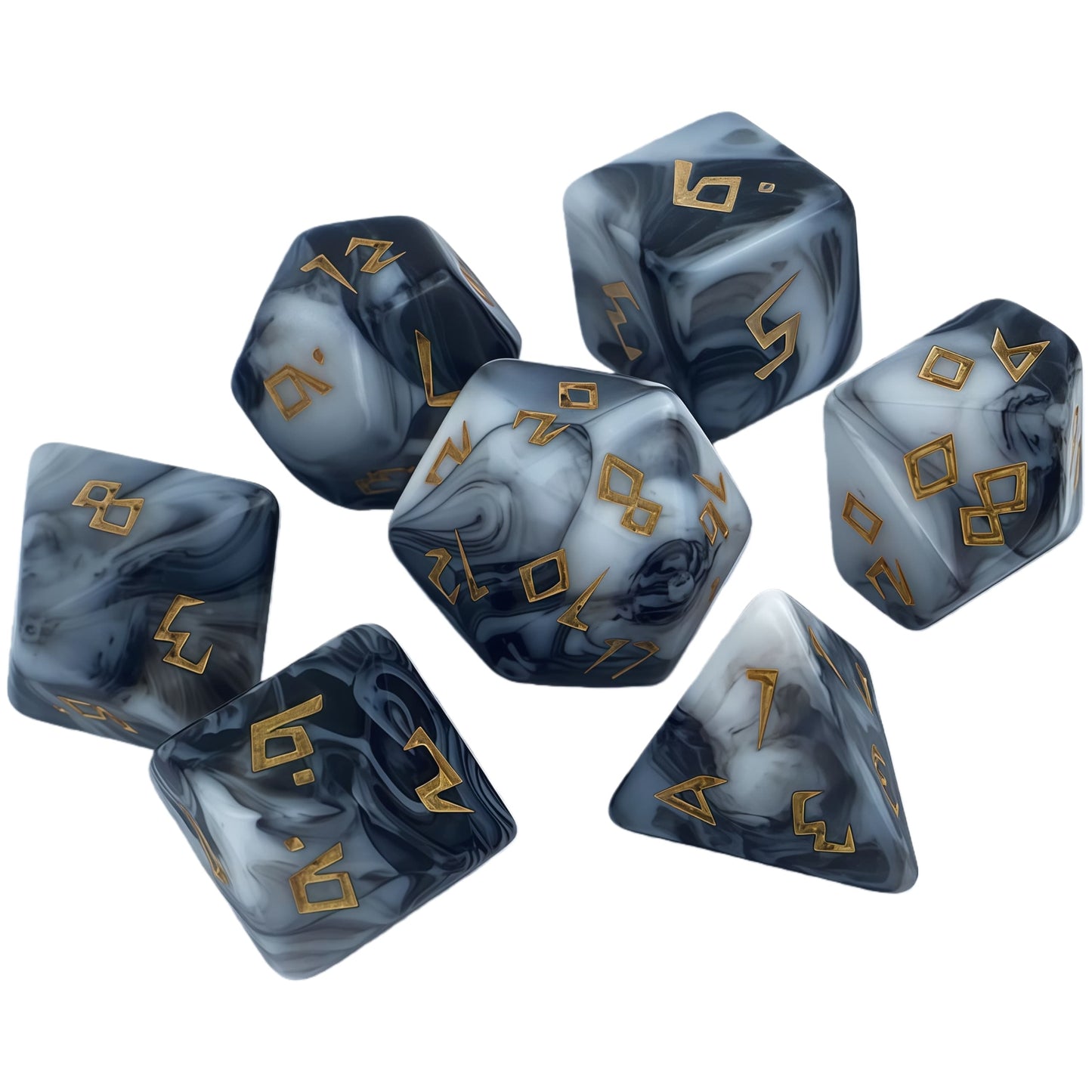 Acrylic Dice Two-Tone Polyhedral DnD D&D Dice Set