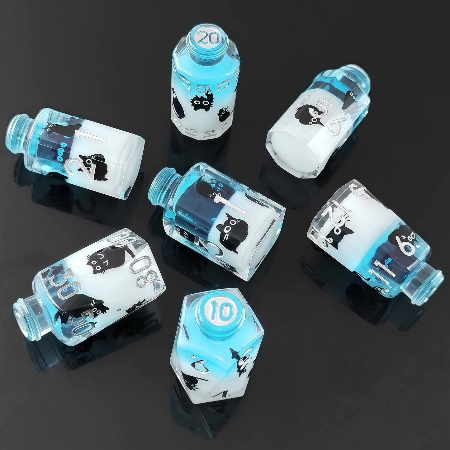 Resin Dice ‌Irregular Potion Bottle DnD D&D Dice Set