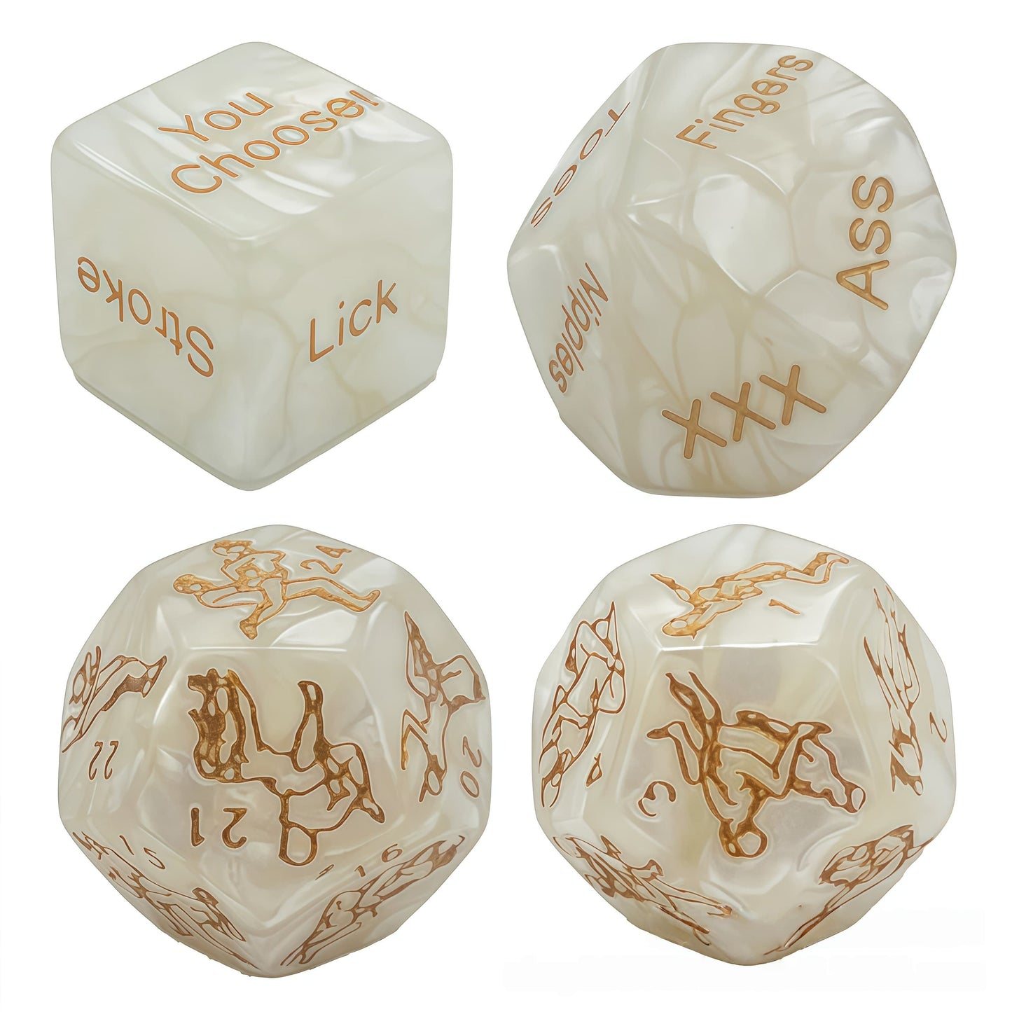 Acrylic Dice‌ Emotional Connection Polyhedron with Pearl Pattern DnD D&D Dice Set