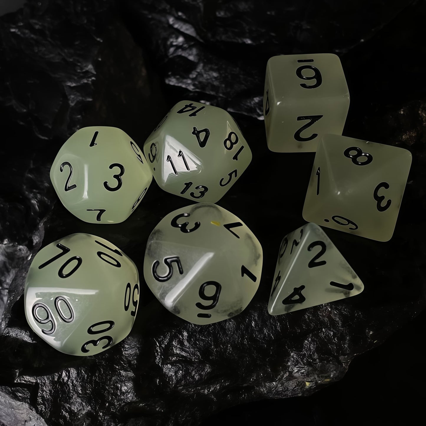 Acrylic Dice‌ Glow-in-the-Dark Polyhedral DnD D&D Dice Set