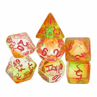 Acrylic Dice Tri-Color Polyhedral DnD D&D Dice Set