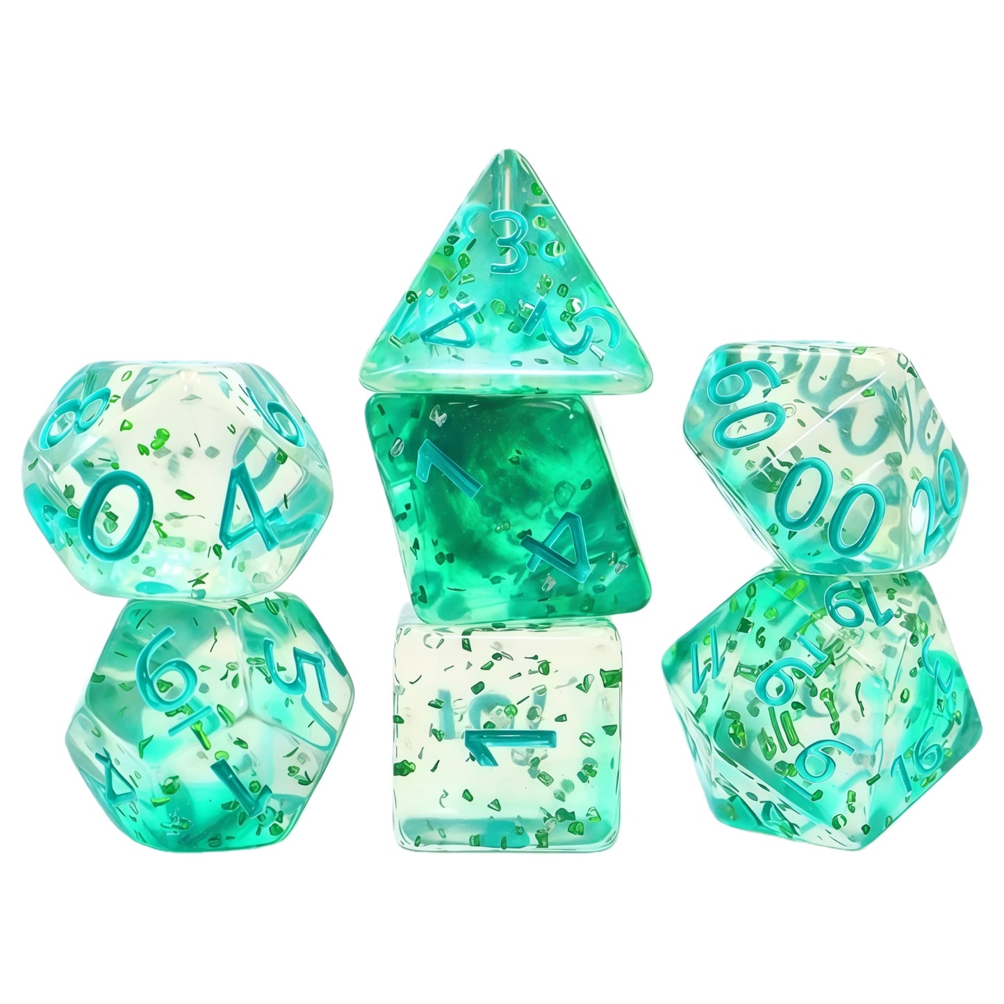 Acrylic Dice Wispy Duo-Tone Chameleon Polyhedral DnD D&D Dice Set