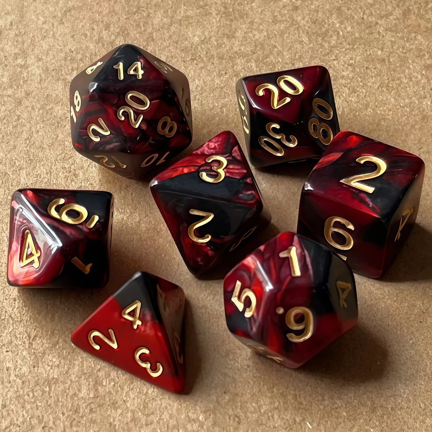 Acrylic Dice ‌Duo-Tone Polyhedral DnD D&D Dice Set