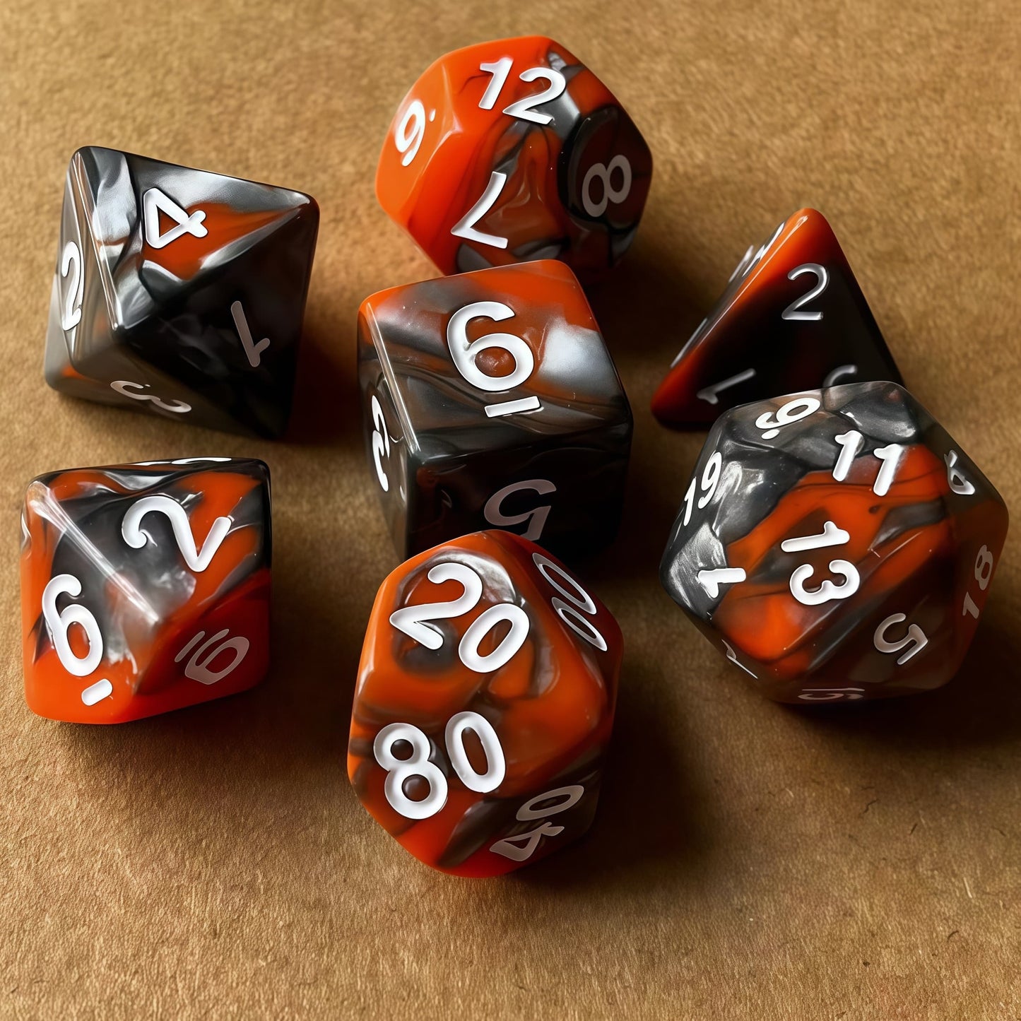 Acrylic Dice ‌Duo-Tone Polyhedral DnD D&D Dice Set