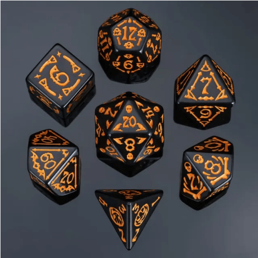 Acrylic Dice Polyhedral Halloween-Themed DnD D&D Dice Set
