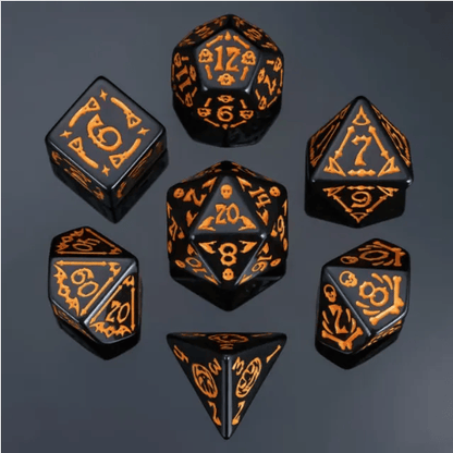 Acrylic Dice Polyhedral Halloween-Themed DnD D&D Dice Set