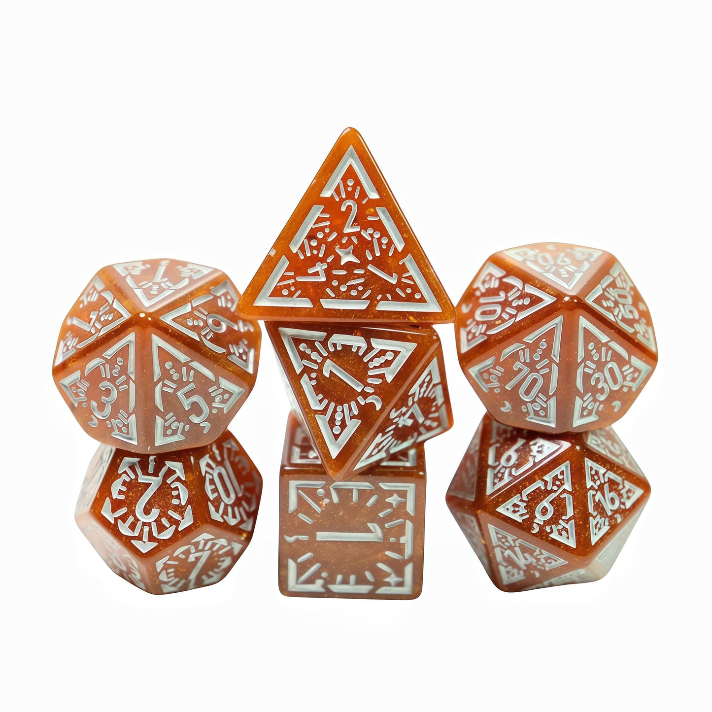 Acrylic Dice ‌Antique Openwork Colorful Polyhedral  DnD D&D Dice Set