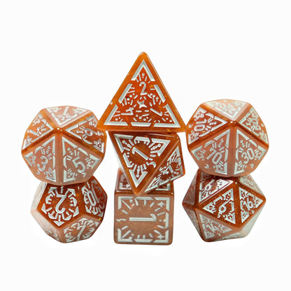 Acrylic Dice ‌Antique Openwork Colorful Polyhedral  DnD D&D Dice Set