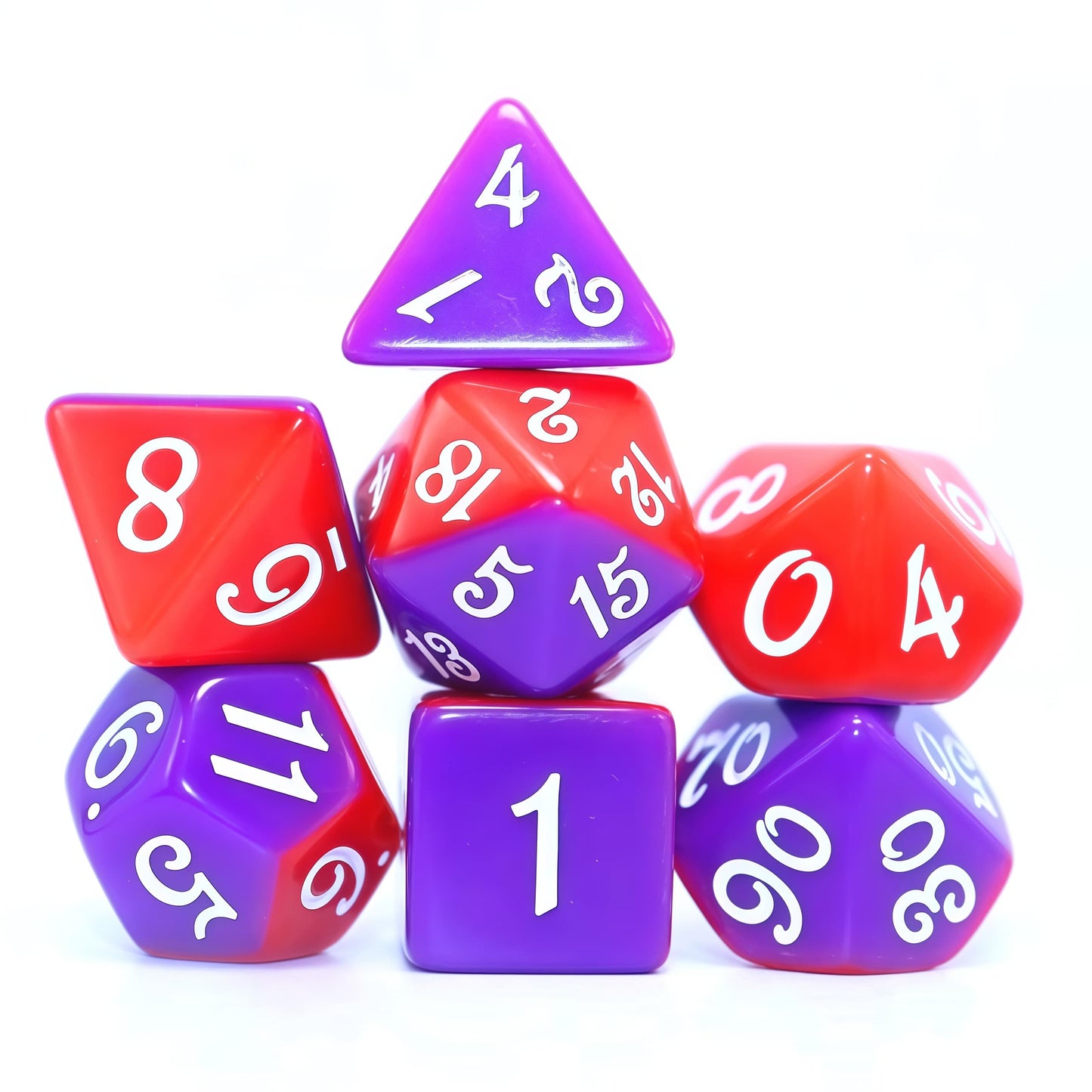 Acrylic Dice Duo-Tone Layered Polyhedral DnD D&D Dice Set