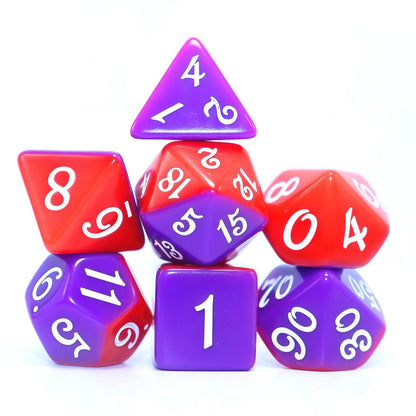 Acrylic Dice Duo-Tone Layered Polyhedral DnD D&D Dice Set