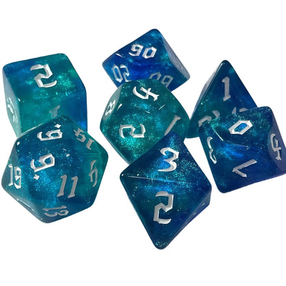 Acrylic Dice ‌New Duo-Shift Chameleon Polyhedral DnD D&D Dice Set