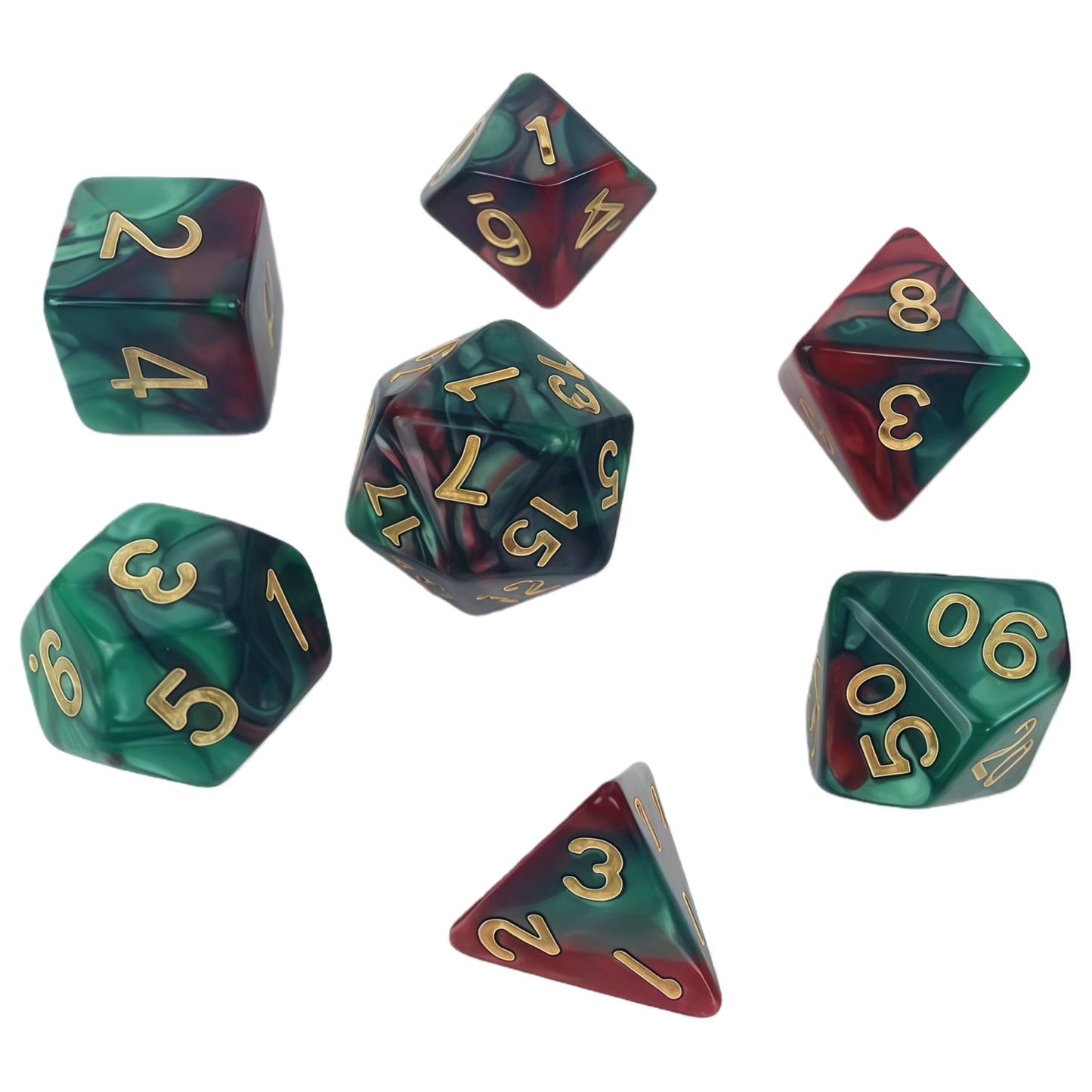 Acrylic Dice ‌Bi-color Polyhedral Dice‌ DnD D&D Dice Set