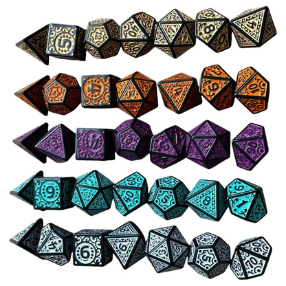 Acrylic Dice ‌New Retro Openwork Polyhedral DnD D&D Dice Set