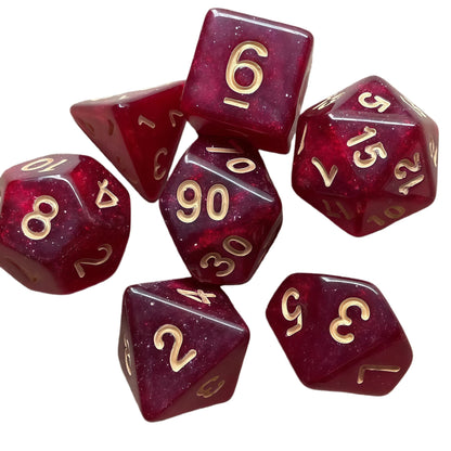 Acrylic Dice ‌Glitter Polyhedral DnD D&D Dice Set