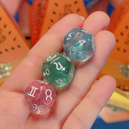 Acrylic Dice ‌Twelve-Sided Zodiac Twelve-Sided Zodiac