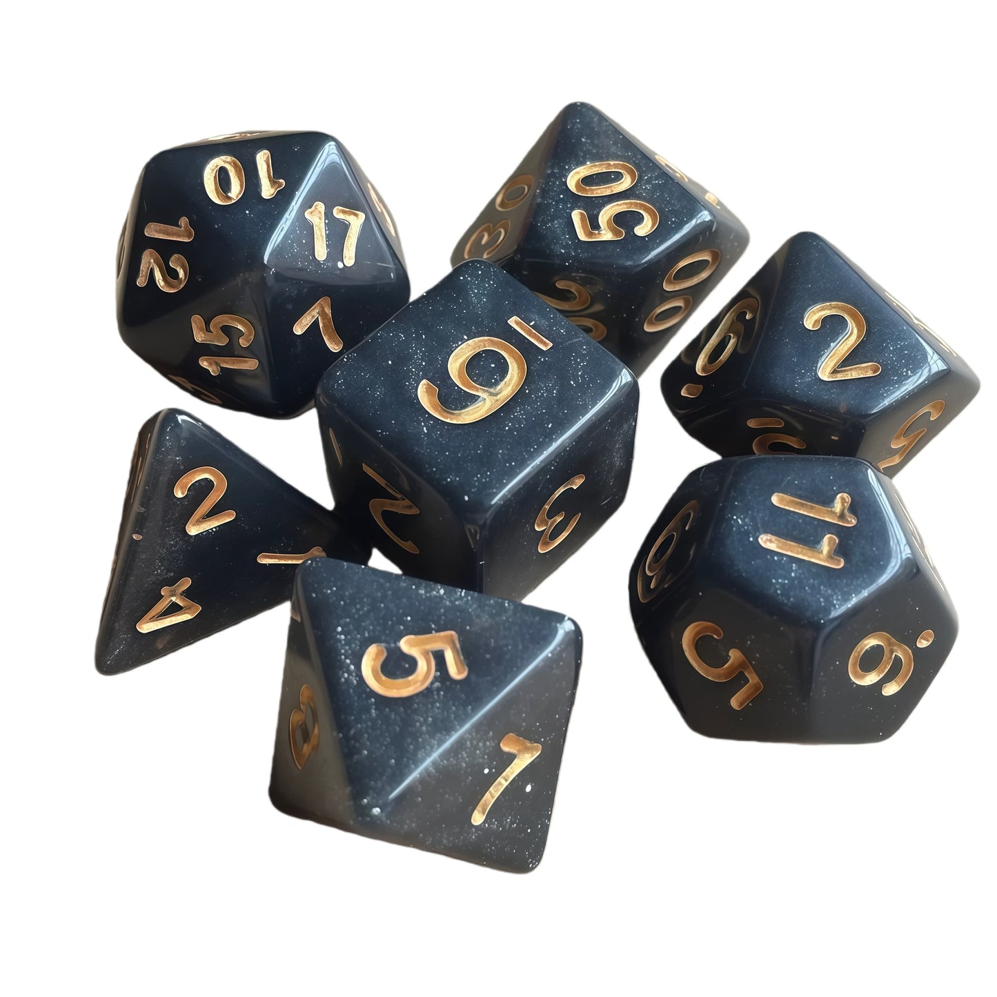 Acrylic Dice ‌Glitter Polyhedral DnD D&D Dice Set