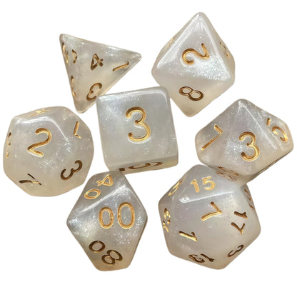 Acrylic Dice ‌Glitter Polyhedral DnD D&D Dice Set
