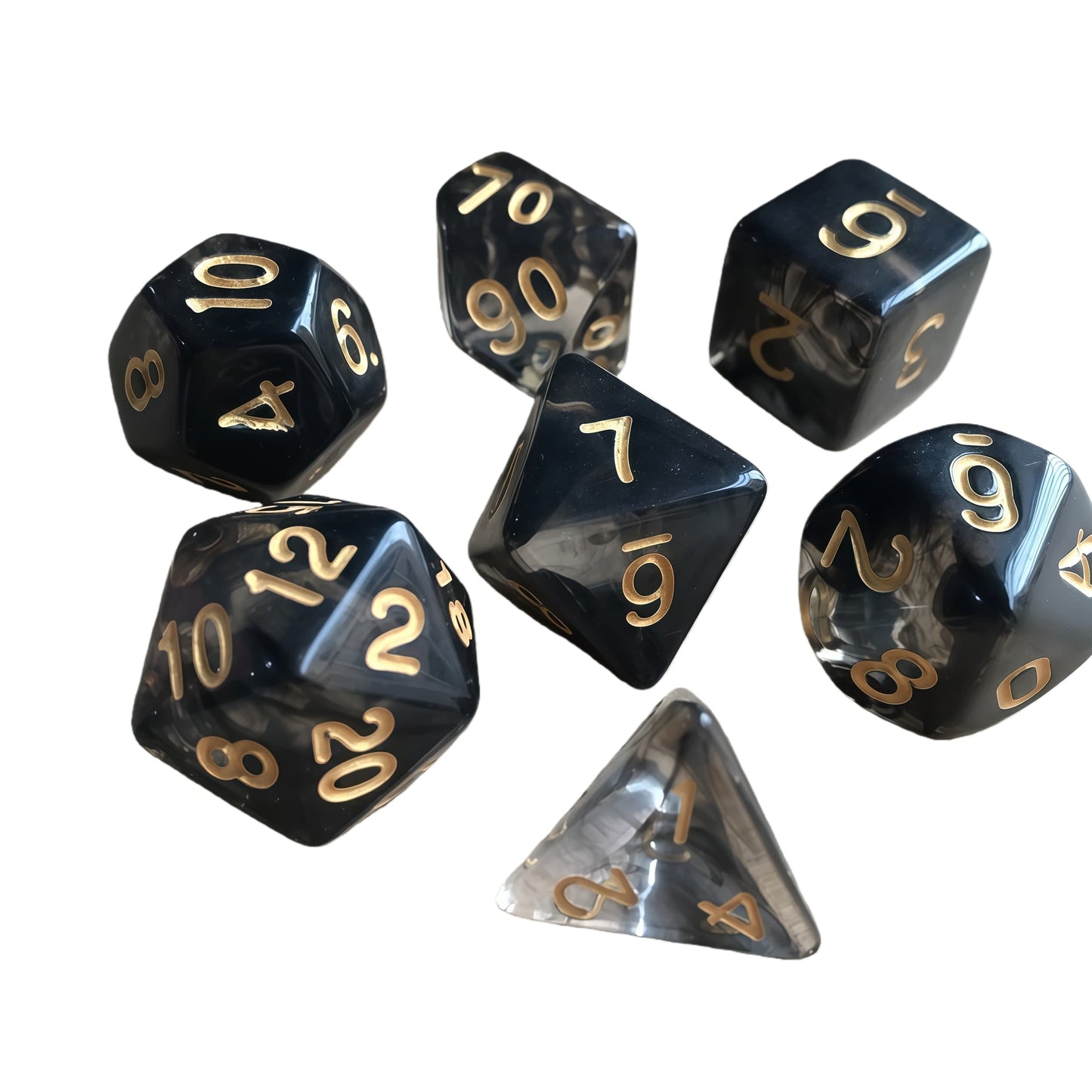 Acrylic Dice New Duo-Tone Crystal Polyhedral DnD D&D Dice Set
