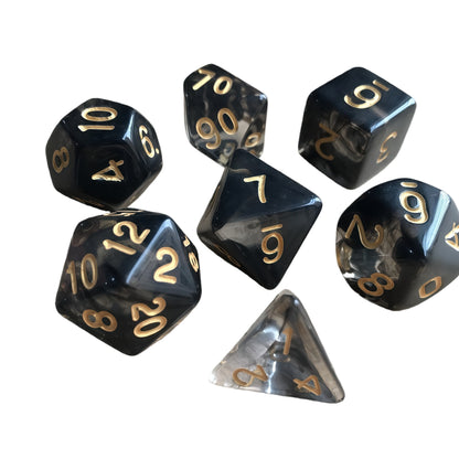 Acrylic Dice New Duo-Tone Crystal Polyhedral DnD D&D Dice Set