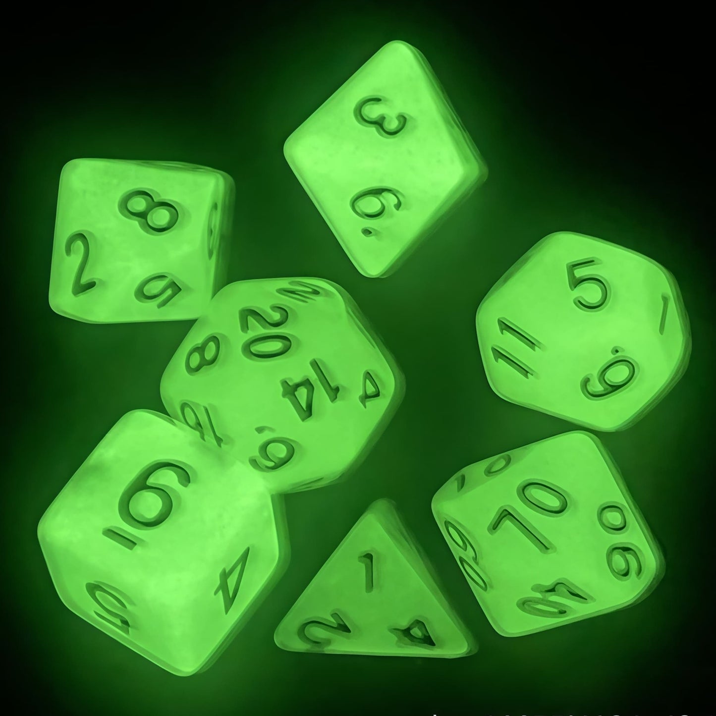 Acrylic Dice‌ Glow-in-the-Dark Polyhedral DnD D&D Dice Set