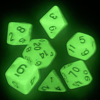Acrylic Dice‌ Glow-in-the-Dark Polyhedral DnD D&D Dice Set