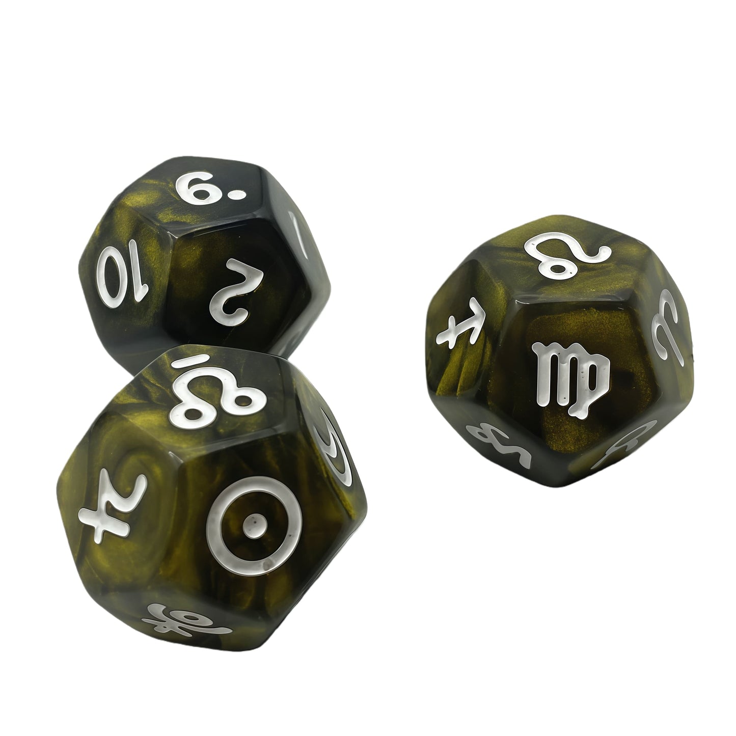 Acrylic Dice ‌12-Zodiac Polyhedral DnD D&D Dice Set