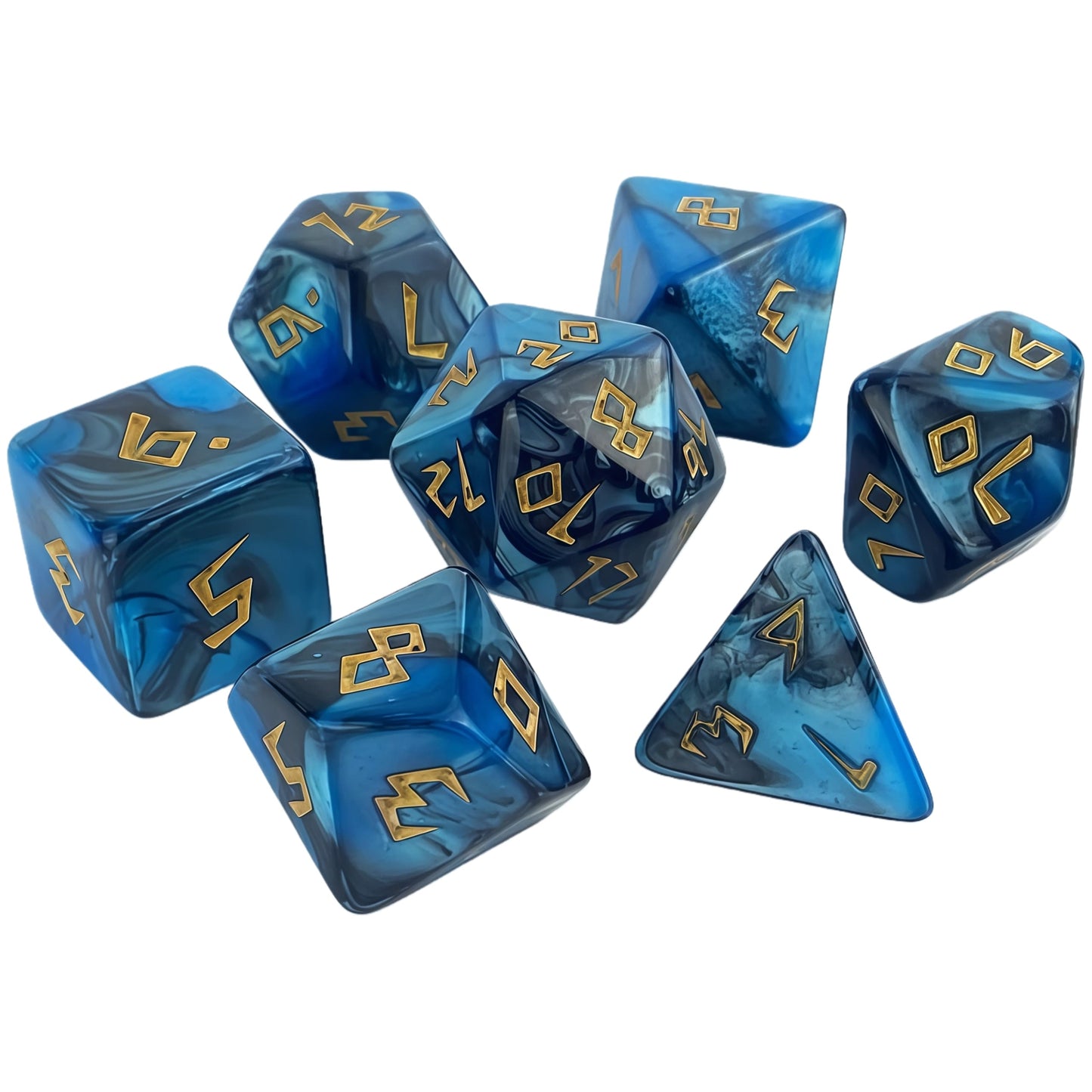 Acrylic Dice Two-Tone Polyhedral DnD D&D Dice Set