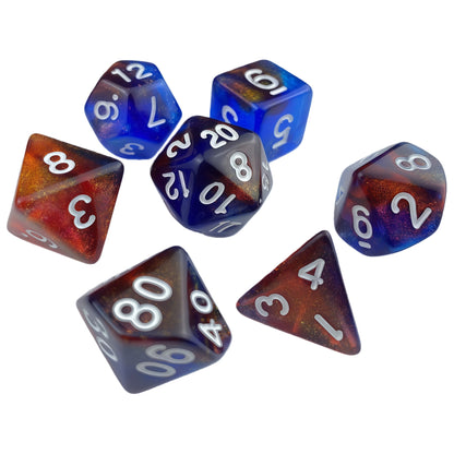 Dés acryliques bicolores à paillettes transparentes polyédriques pour D&amp;D