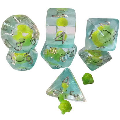 Resin Dice ‌Cartoon Turtle DnD D&D Dice Set